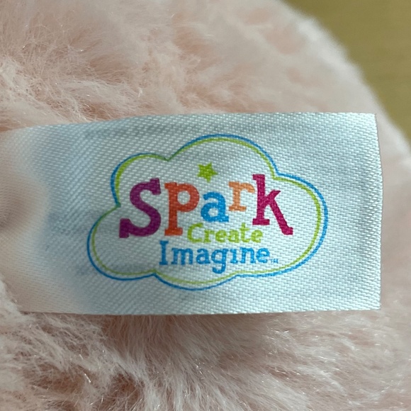 Spark Create Imagine Bunny Rabbit Rattle Plush Lovey Pink Crinkle Ears Paws 17” - Picture 5 of 8